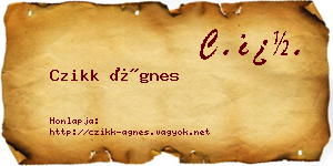 Czikk Ágnes névjegykártya