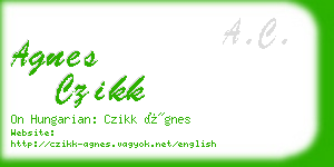 agnes czikk business card